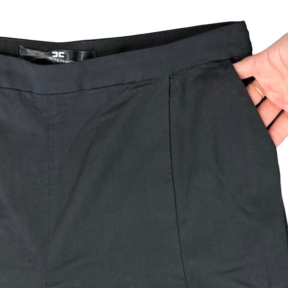 Elisabetta Franchi Black Pleated Wide Leg Pants Wool Blend Trousers sz 40 / 10 - Picture 10 of 12